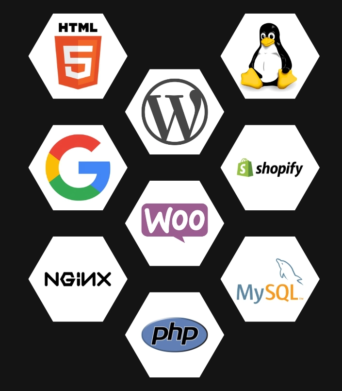 array of software logos used for website development